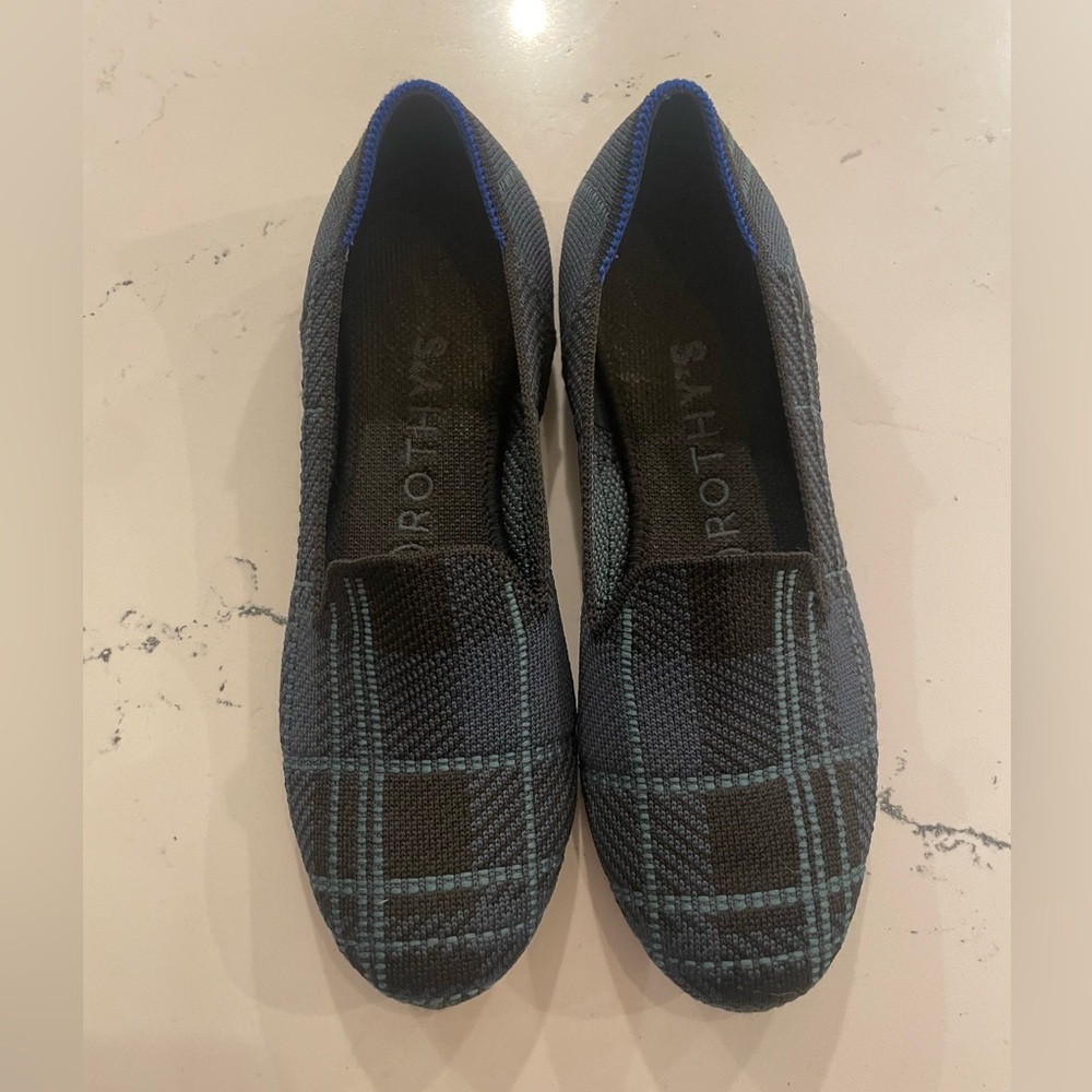 Rothy’s Navy Plaid Loafers *RETIRED*